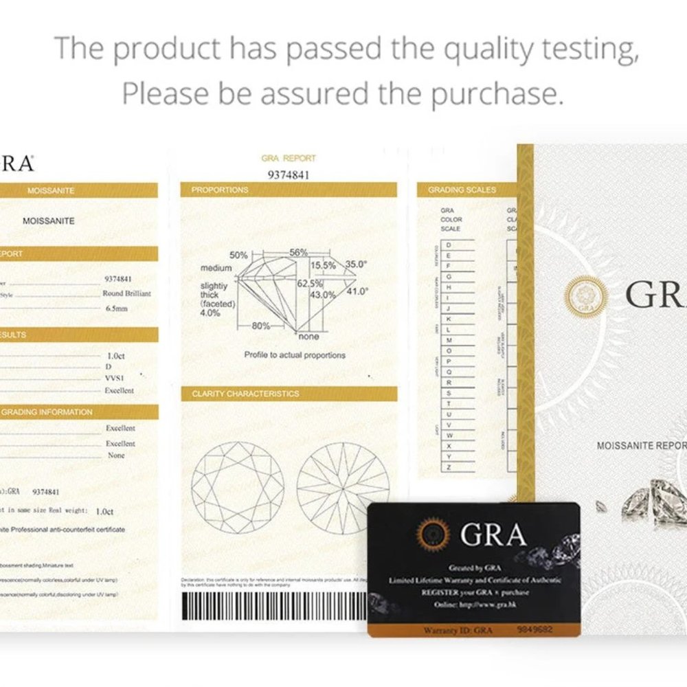 Beautiful 3 Stone Anniversary GRA Certified 2.00ctw Moissanite Diamond Ring - Picture 9 of 9